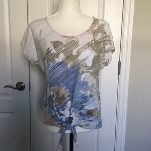 Chico's tie front cotton top Sz 1